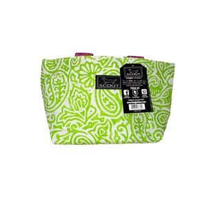 Scout The Nooner Insulated Lunch Tote Green Pink Paisley NWT Coastal Boho